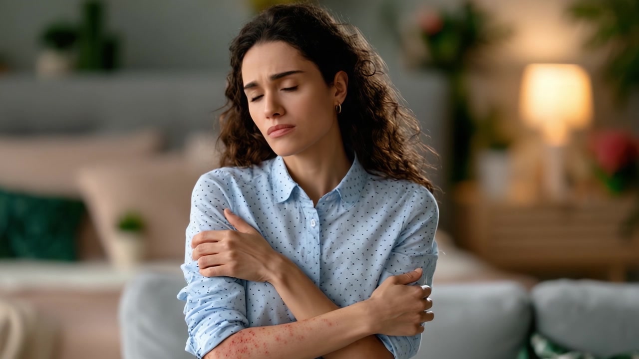 A Pensive Individual in a Cozy Living Room Setting Reflects on Emotions, Capturing Vulnerability and Contemplation in a Moment of Introspection