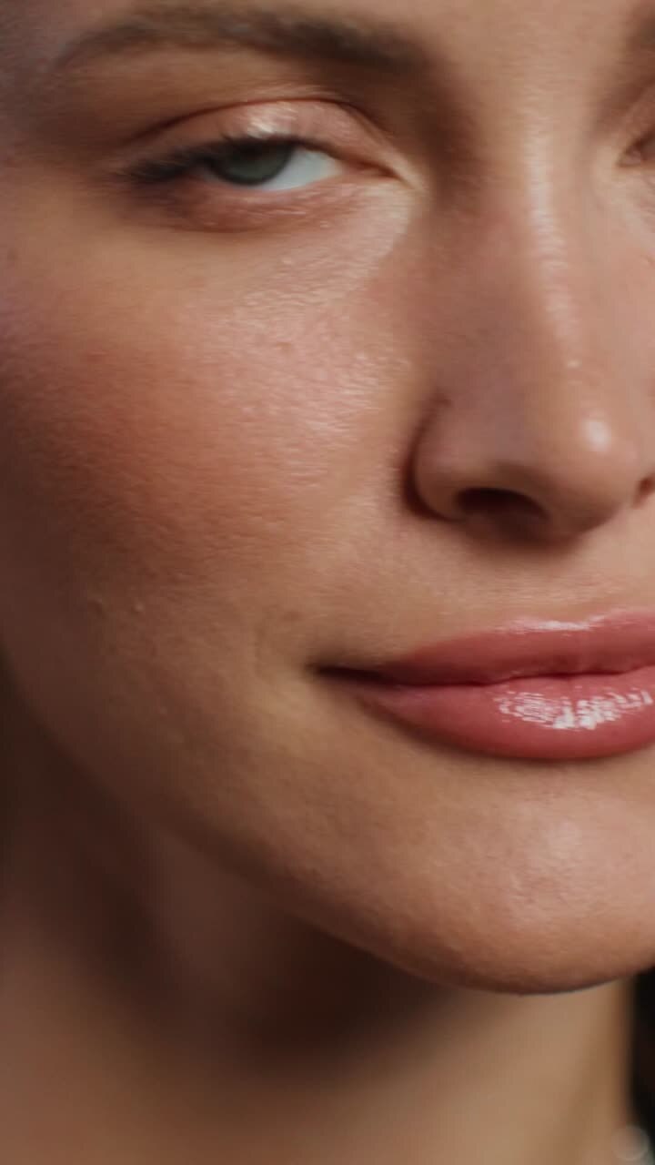 Close-up of a woman's face with makeup