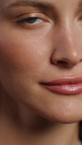 close-up of a woman's face with makeup