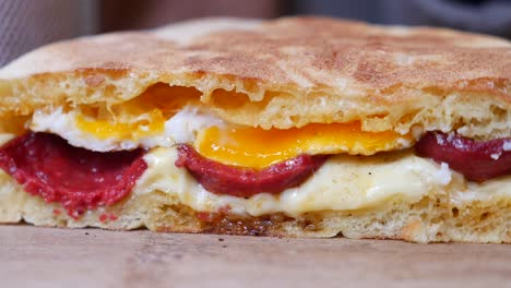 close up of a delicious turkish breakfast sandwich