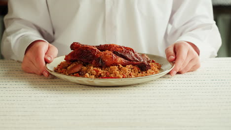 plate of chicken and rice