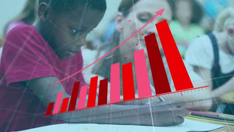 Animación-Del-Procesamiento-De-Datos-Financieros-Entre-Escolares-Diversos-Y-Profesoras.