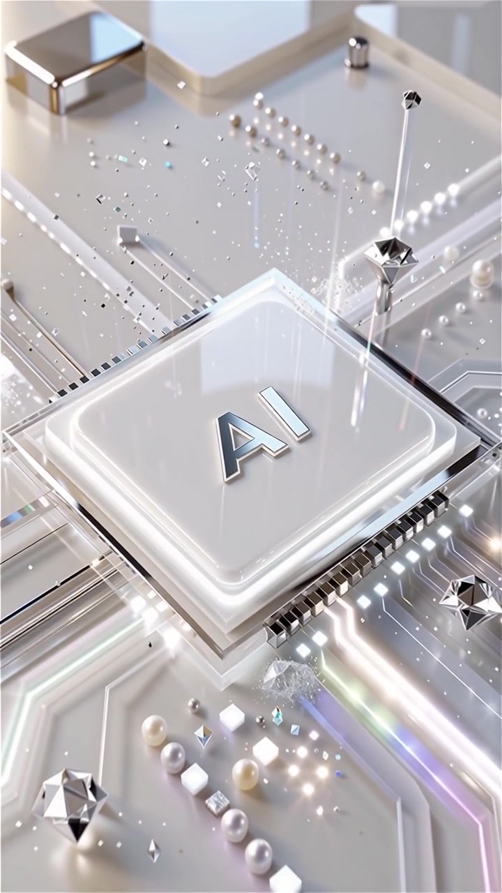 Futuristic AI Chip Motherboard Technology Background