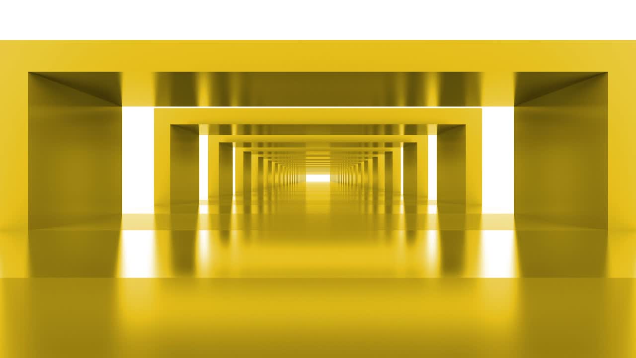 미래의 노란색 루프 추상적인 배경 터널