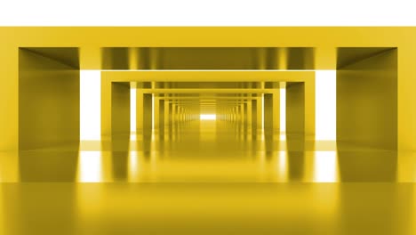 yellow futuristic looped abstract background tunnel