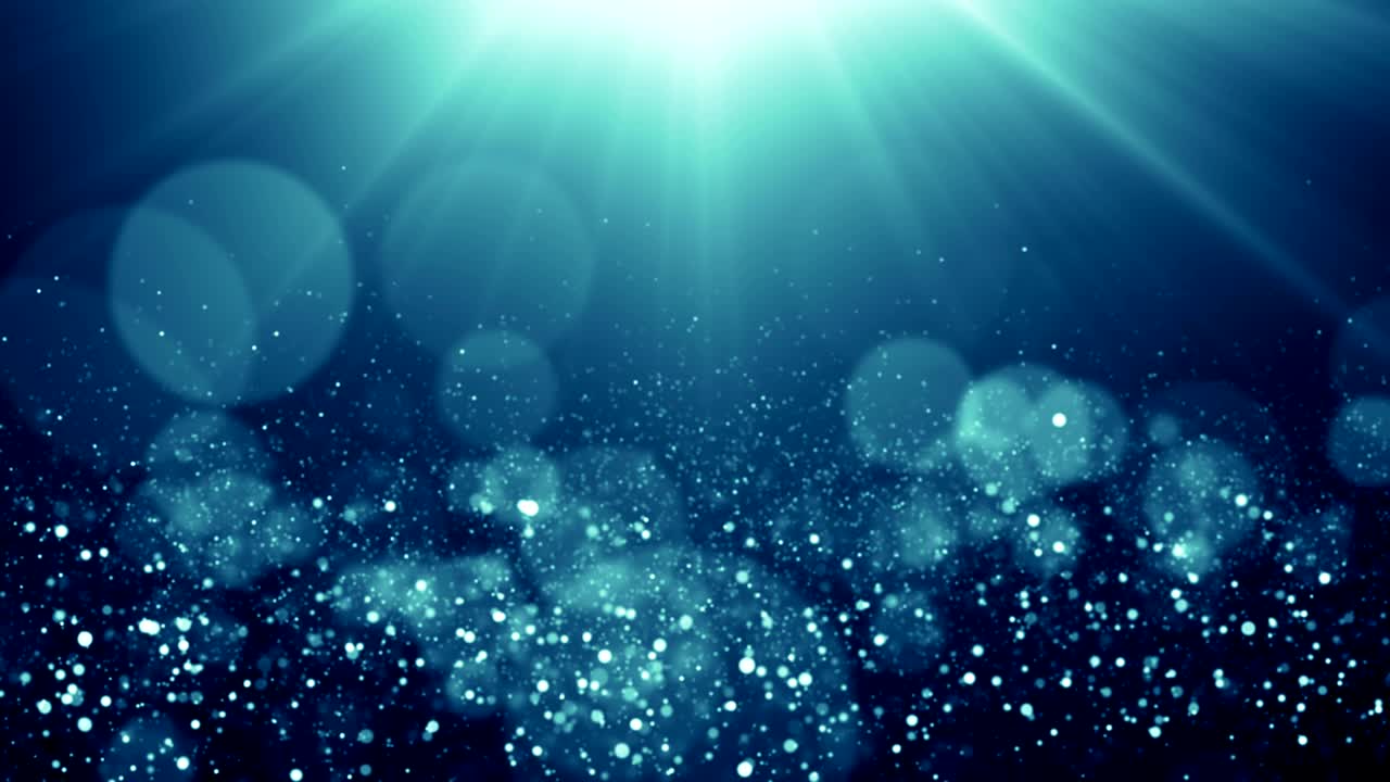 파란 먼지 입자 추상적인 빛 보케 모션 제목 영화적 배경 루프