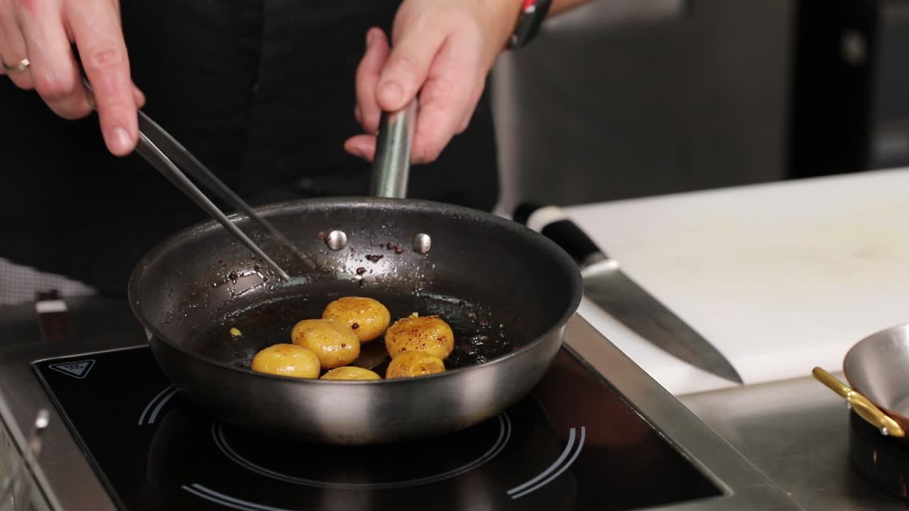 Chef Frying Potatoes