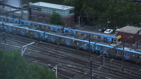 melbourne metro trains on the railroads in australia