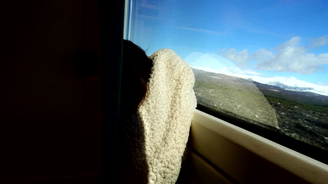 철도차량에서 총을 고, 움직임에서 유리를 통해.