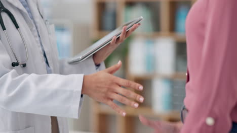 woman, doctor and handshake with patient