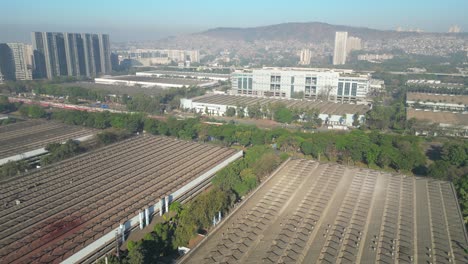 autopista exprés del este vikhroli de este a vía férrea central vista de pájaro vikhroli mumbai