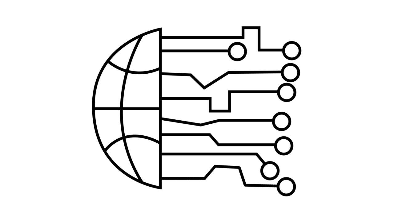 Icon Earth with network.