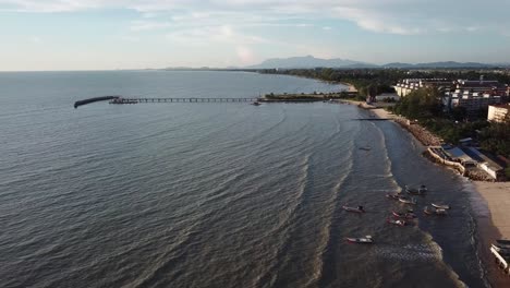 fly over fishing village at pantai bersih, penang.