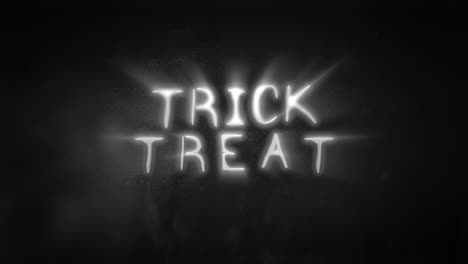 trick or treat with mystical light effect on dark space