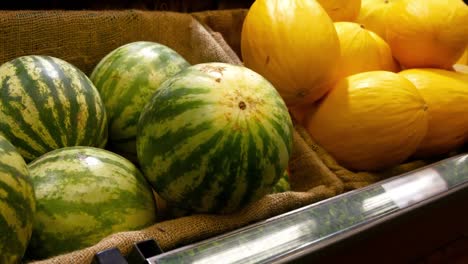 close-up of fruit counter in organic section