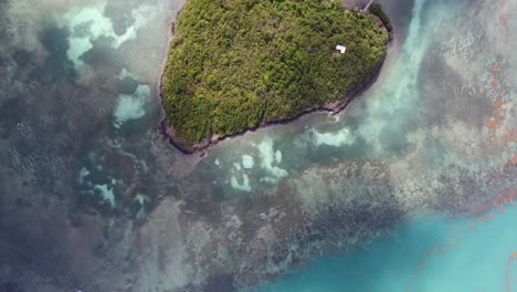 Luftdrohnenaufnahme-An-Sonnigen-Tagen.-Blick-Von-Der-Spitze-Des-Ilet-Madame-In-Martinique.