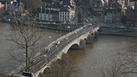 cars driving over bridge in belgium, namur