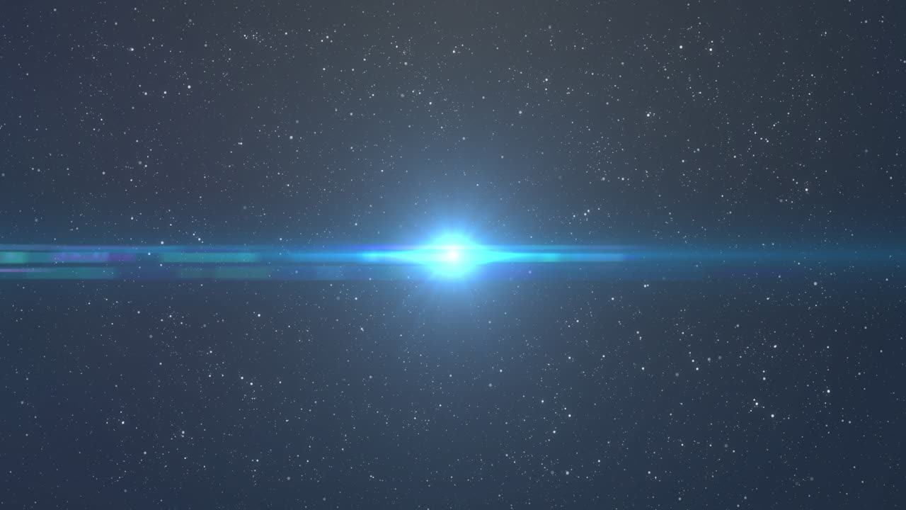 밤하늘에 빛나는 밝은 파란색 반점