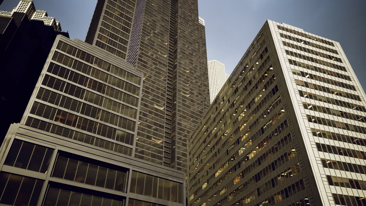 Urban landscape showcasing modern architecture in a bustling city