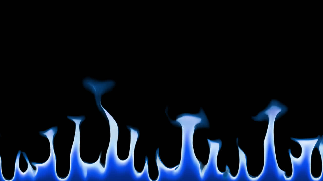 Blue flames against a dark background, creating a dynamic effect animated overlay, transparent 4K