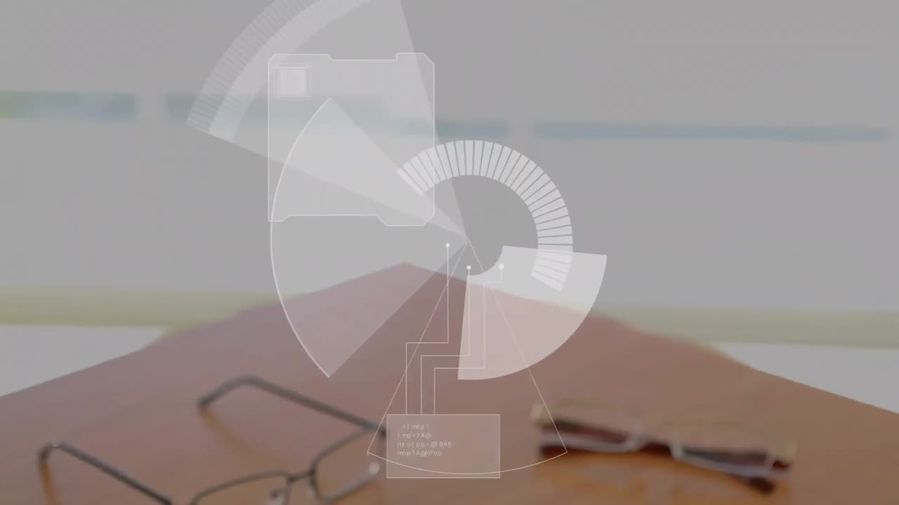 animación de escaneo de alcance y procesamiento de datos sobre el apretón de manos de un hombre de negocios