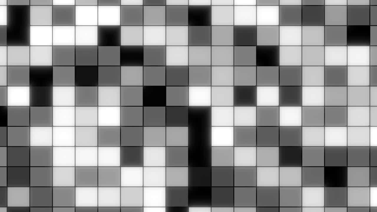 Abstract black and white mosaic modern grid pattern with gray squares