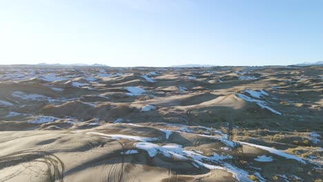 Dunes-covered-with-snow-in-Little-Sahara-Desert,-Utah