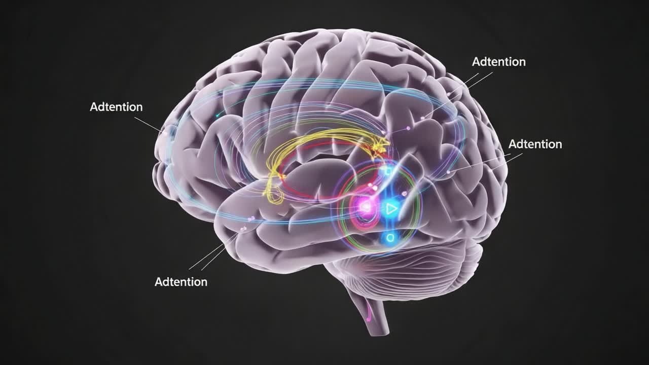 Exploring Neural Pathways of Attention: Visual Representation of Brain Functioning in Response to Focus and Cognitive Processing Mechanisms