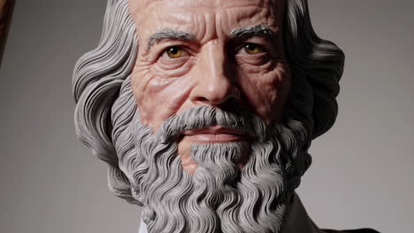 Detailed Portrait Sculpture of an Elderly Man
