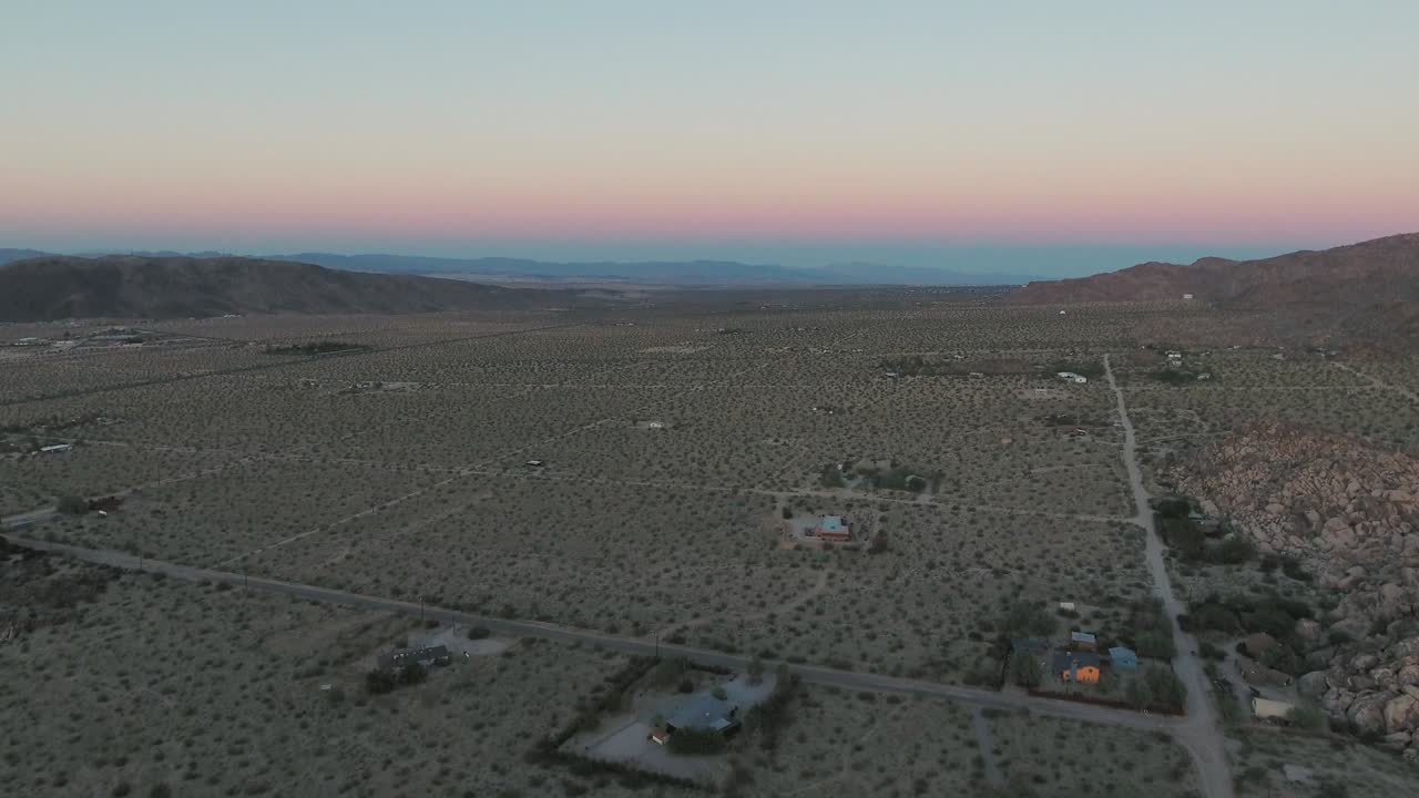 조슈아 트리 국립 공원 캘리포니아 해가 지는 공기