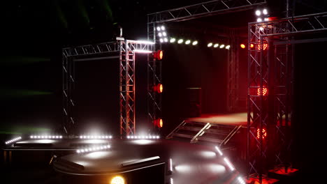 concert stage with lighting and sound equipment