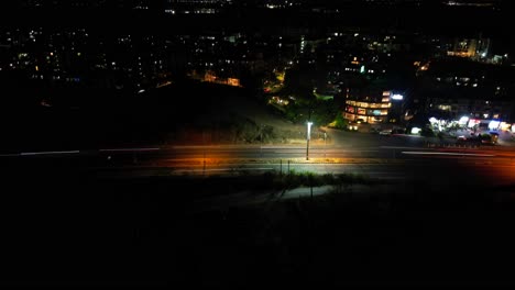 goa to panjim haighway night drone tamelapse view in goa india