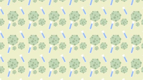 Seamless pattern of virus and test tube signs