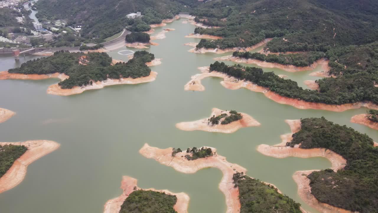 Aerial View Of Tai Lam Chung Reservoir In Hong Kong