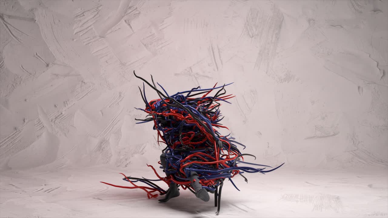 escultura renderizada en 3d abstracta