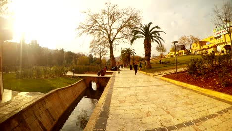 promenade road to pool of sacred small channel sanliurfa