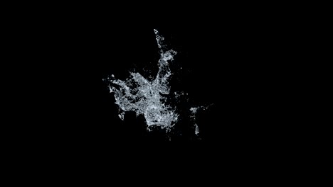 water splash slow motion on black background and black. 3d illustration design.