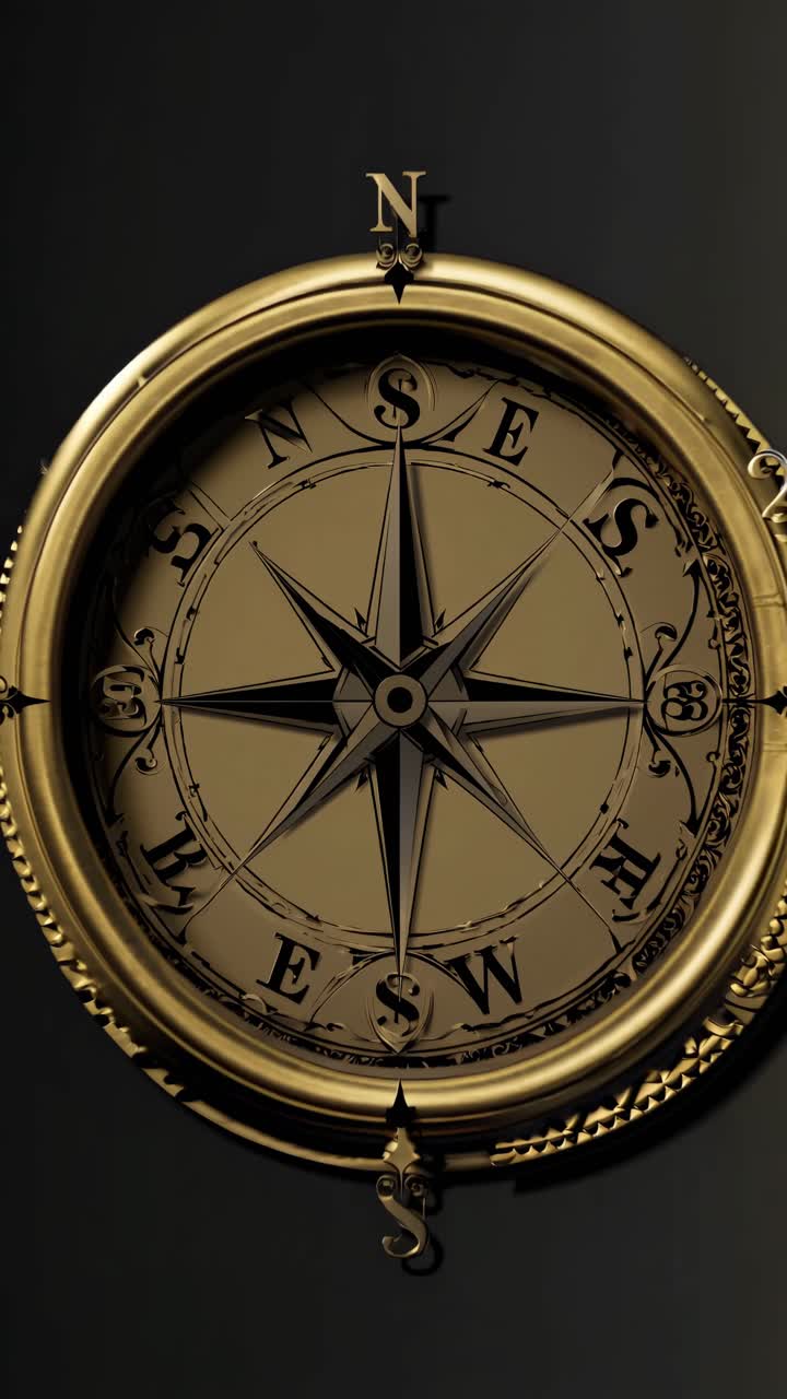 Animated Ornate Compass Rose with Changing Styles and Backgrounds