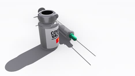 syringe and covid-19 vaccine bottle kyrgyzstan