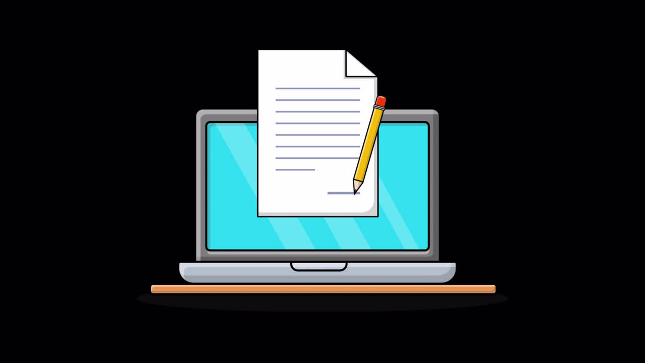 Digital Signature on Document with Pencil on Laptop Screen