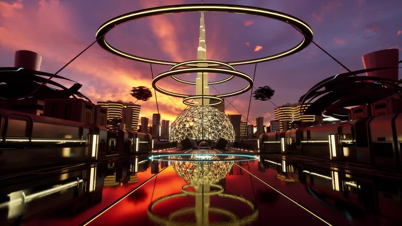 Futuristic City Sunset