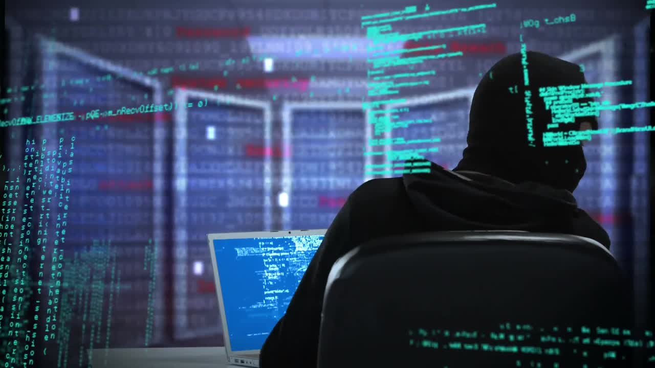 Hacker wearing a face mask