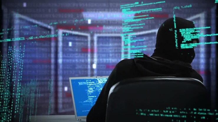 Hacker che indossa una maschera
