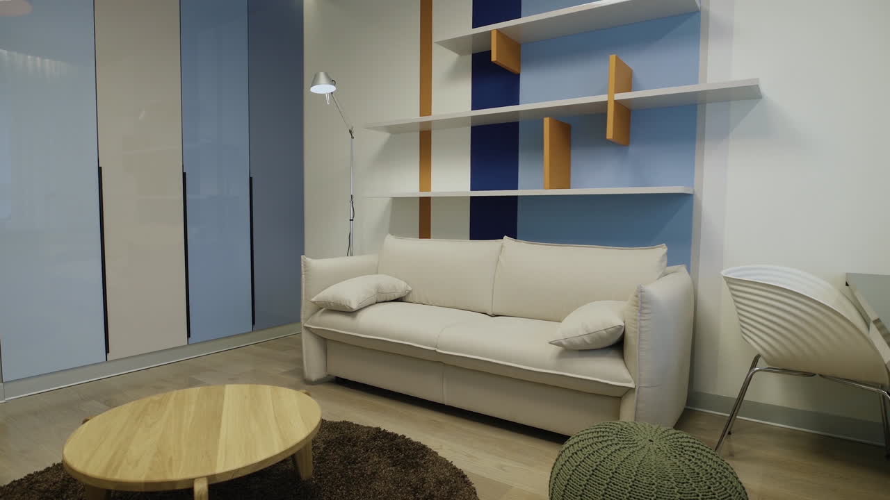 Modern Cozy Kids Room with Shelving