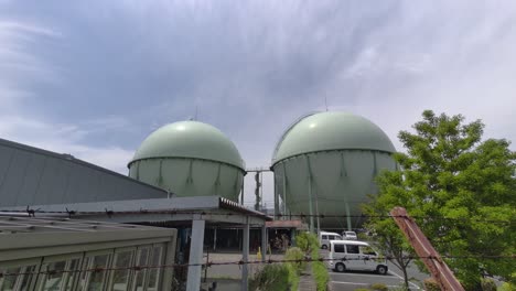 gas tank in japan, tokyo landscape 2022