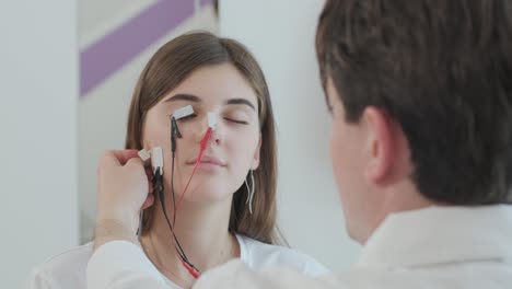 patient nerves testing using electromyography at medical center