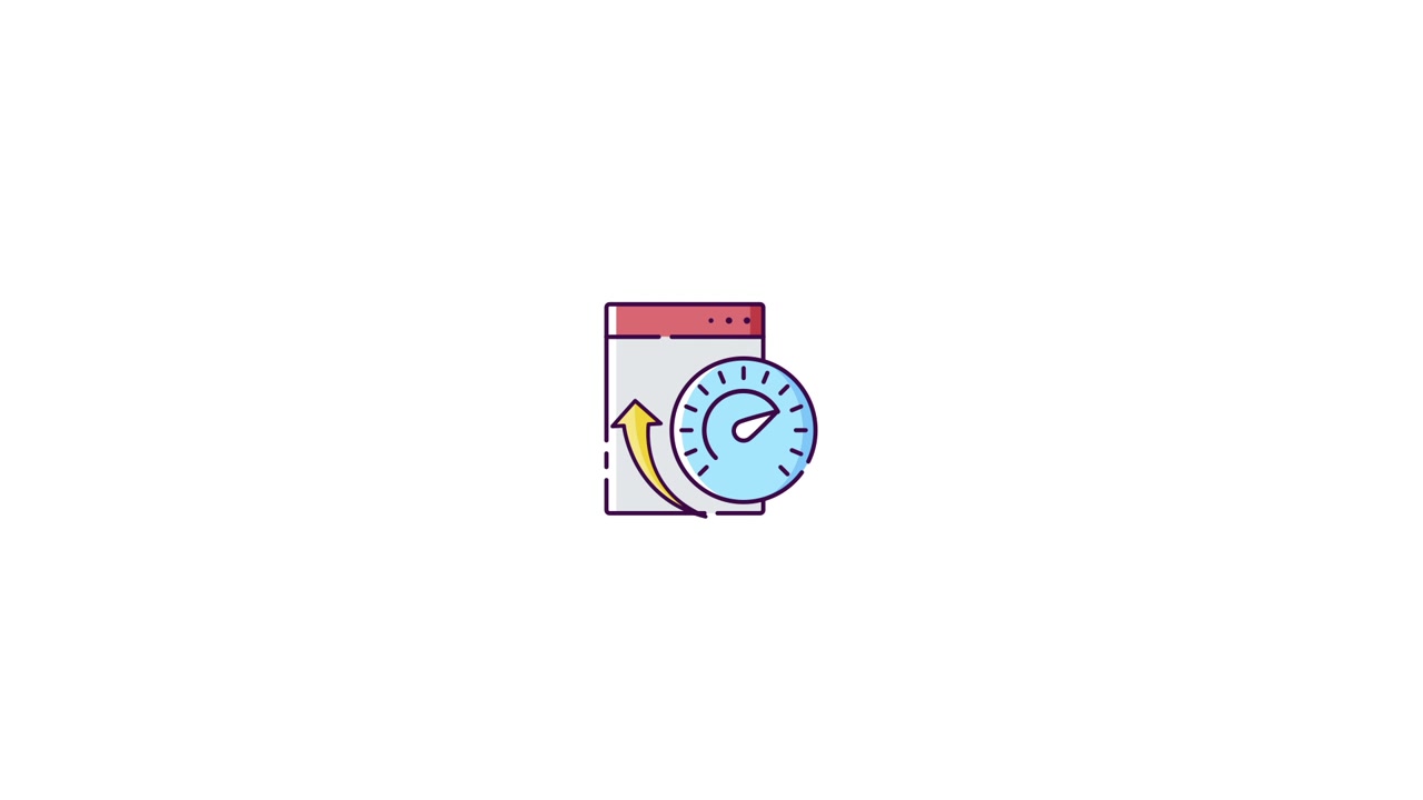 Animated Speedometer Icon Showing Performance Increase
