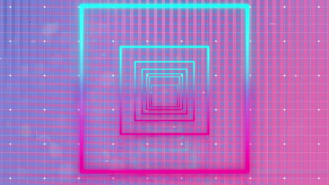 animación de formas que se mueven sobre un fondo azul