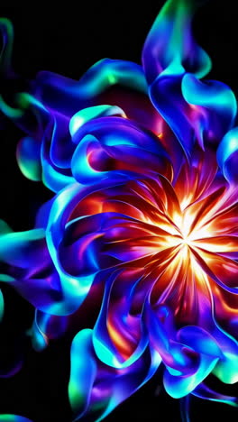 vibrant abstract glowing flower