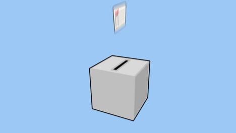 throwing votes into the ballot box 4k 2d animation